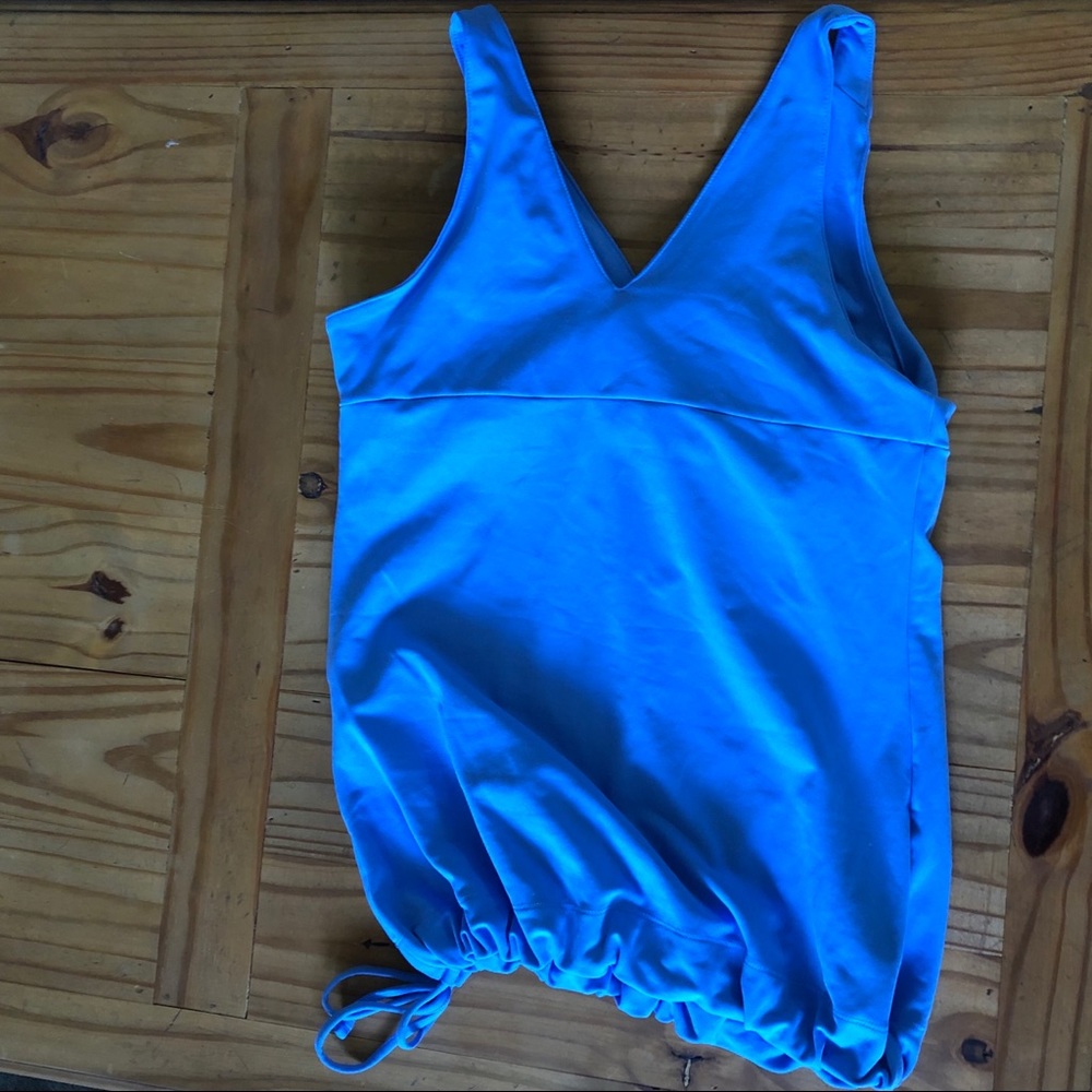 Adidas Pale Blue Ruched Workout Tank - Picture 3 of 6